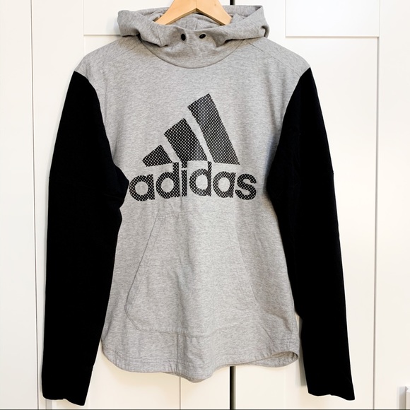 adidas Other - Adidas Gray and Black T-shirt Hoodie Small